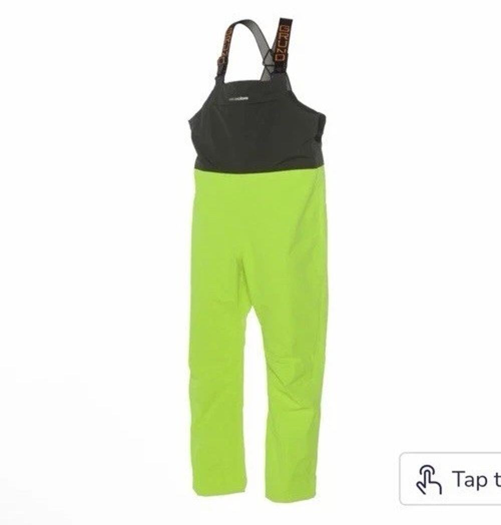 Grundens Full Share Fishing Bib Hi Visibility Yellow/gray Sz M NWT $170 - Picture 1 of 16